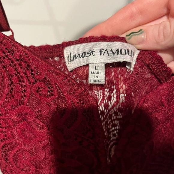 Homecoming dress- size large- worn once- burgundy/ deep red - Picture 3 of 4